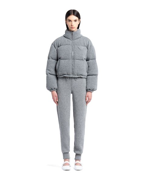 prada cashmere puffer|prada cropped cashmere down jacket.